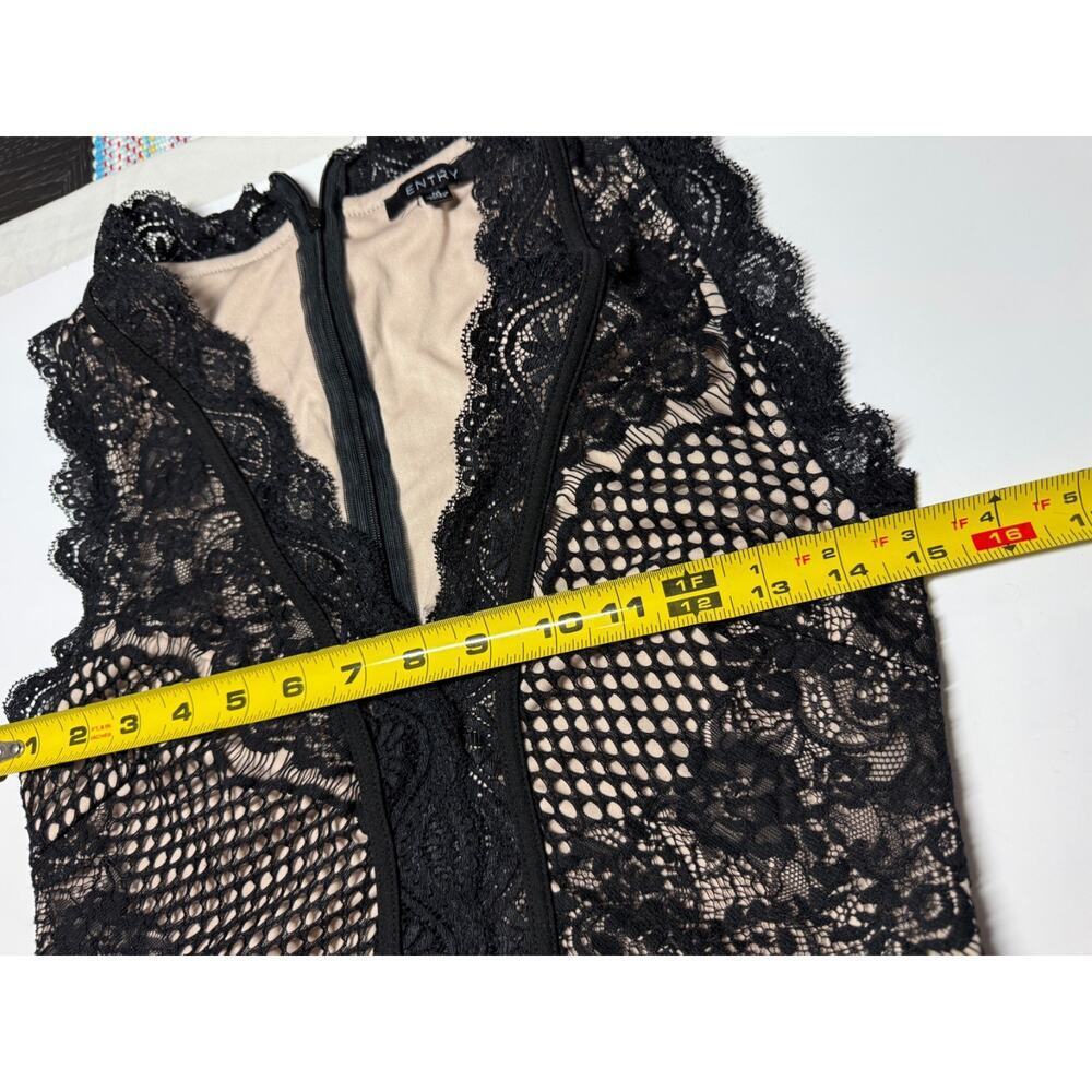 Entry Contrast Lace Black Romper Whimsygoth Fairy Size Med - Picture 4 of 7